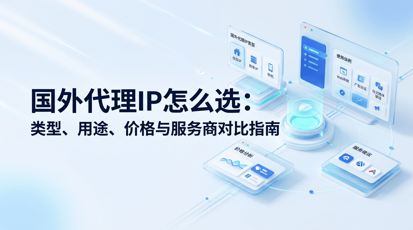国外代理IP怎么选：类型、用途、价格与服务商对比指南