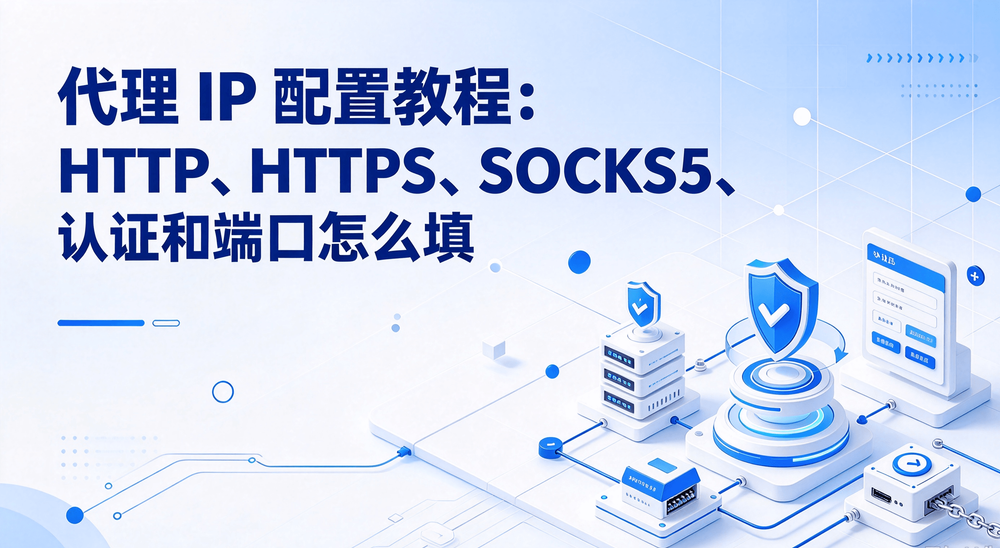 代理 IP 配置教程:HTTP、HTTPS、SOCKS5、认证和端口怎么填