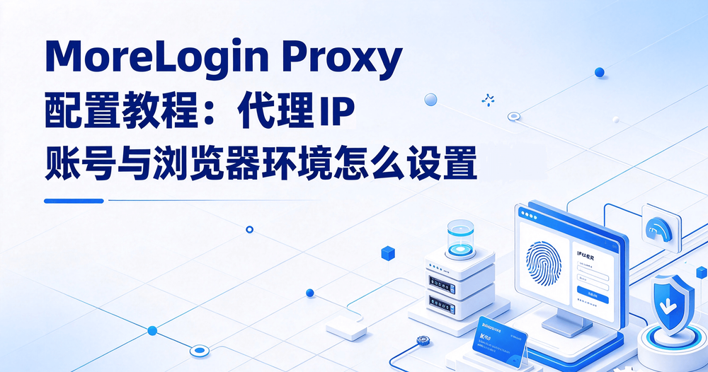 MoreLogin Proxy 配置教程:代理 IP、账号与浏览器环境怎么设置