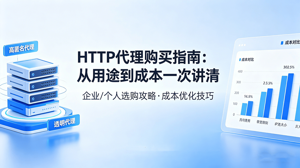 HTTP代理购买哪种好?从用途到成本一次讲清