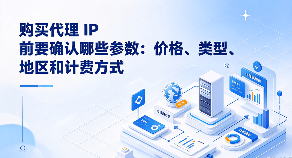 购买代理 IP 前要确认哪些参数:价格、类型、地区和计费方式