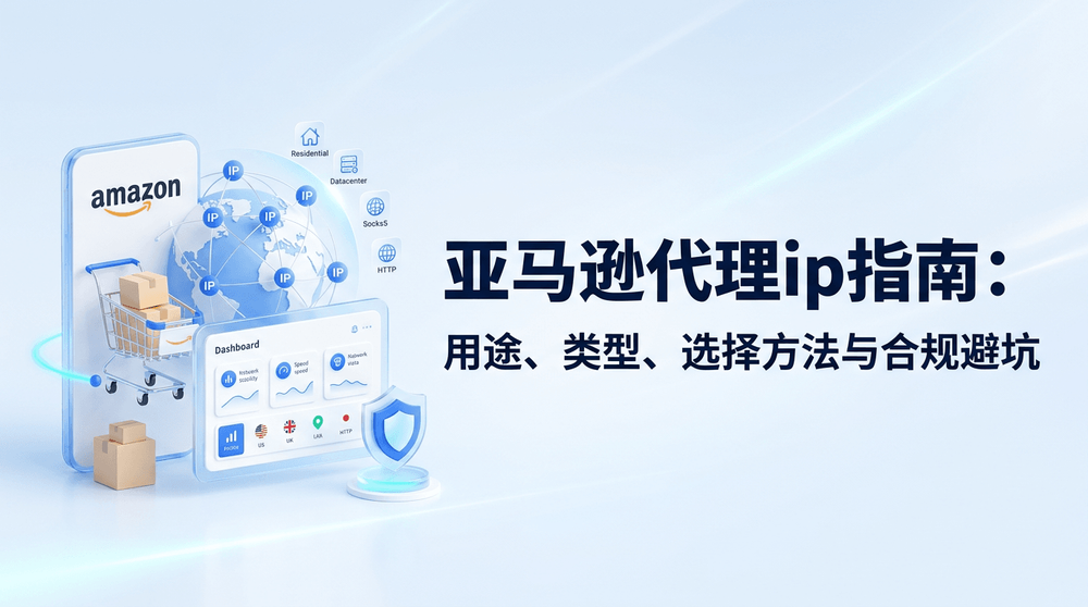亚马逊代理ip指南:用途、类型、选择方法与合规避坑
