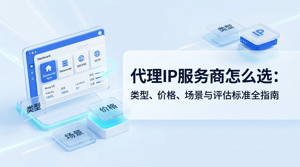 代理IP服务商怎么选:类型、价格、场景与评估标准全指南