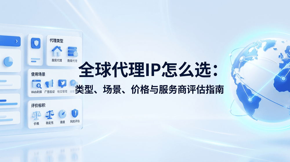全球代理IP怎么选:类型、场景、价格与服务商评估指南