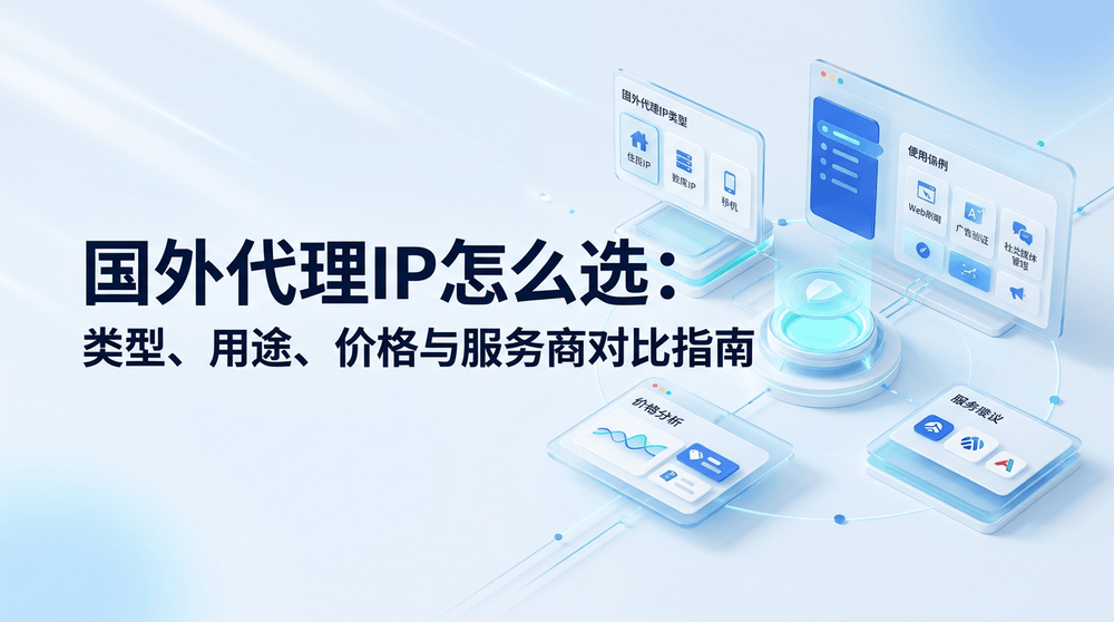 国外代理IP怎么选:类型、用途、价格与服务商对比指南