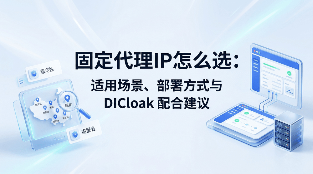 固定代理IP怎么选:适用场景、部署方式与环境隔离建议