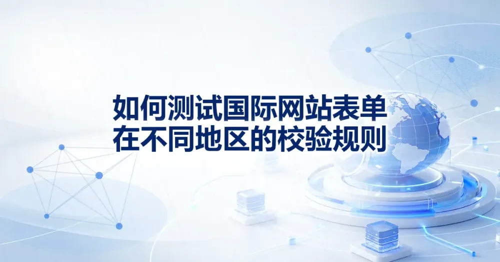 多地区表单验证测试：字段规则与边界值怎么跑
