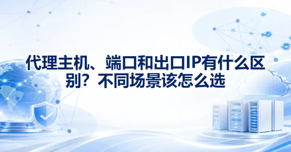代理主机、端口和出口IP有什么区别?不同场景该怎么选