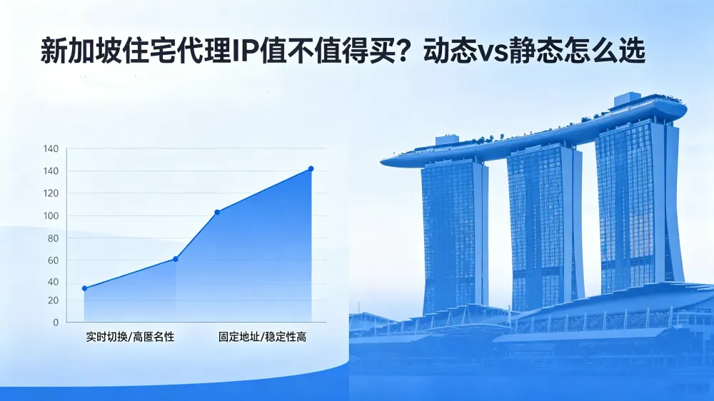 新加坡住宅代理IP怎么选：动态住宅、静态住宅和机房代理分别适合什么