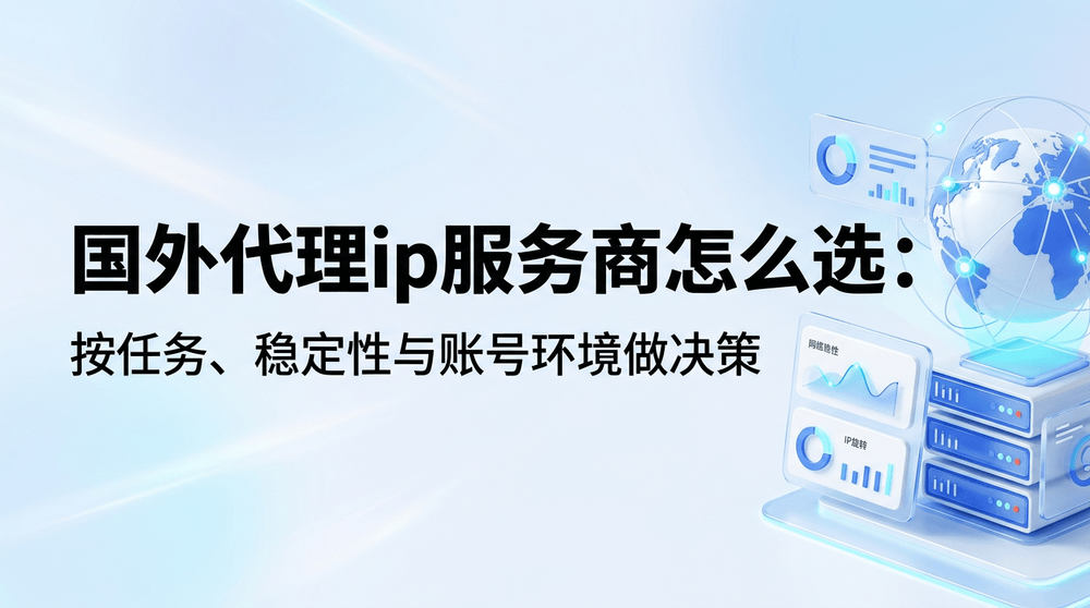 国外代理IP服务商怎么选：按任务、稳定性与账号环境做决策