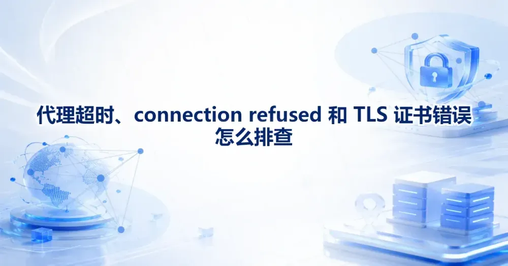 代理超时、connection refused 和 HTTPS/TLS 错误怎么排查